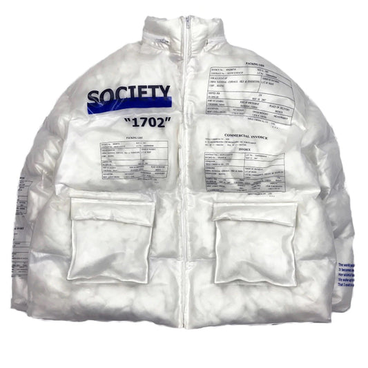 'Society' Transparent Puffer Jacket