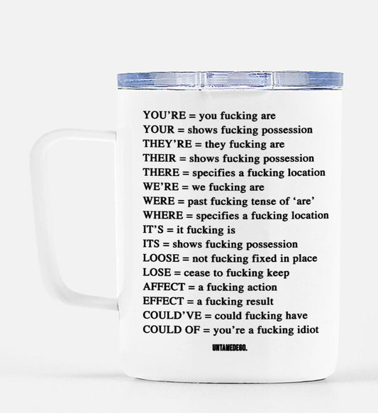 Angry Grammar Mug Travel Mug
